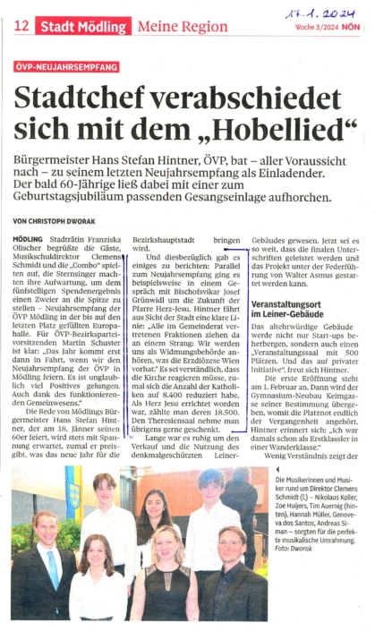NÖN-Artikel vom 17.1.2024 NÖN-Artikel vom 17.1.2024