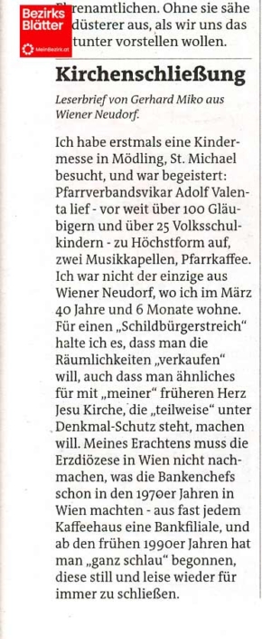 Leserbrief in Bezirksblätter vom 21.2.24 Leserbrief in Bezirksblätter vom 21.2.24